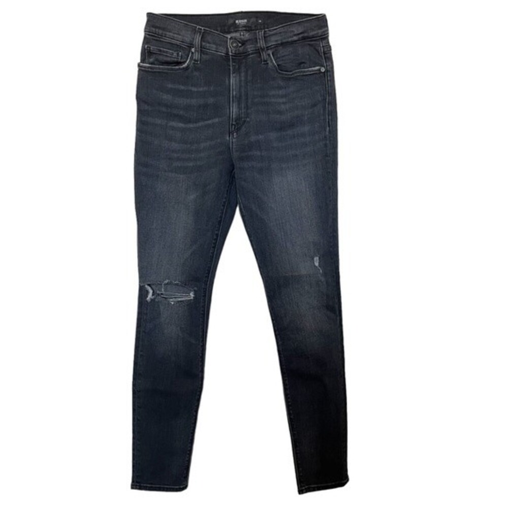 Hudson Barbara High Rise Super Skinny Jeans. Dark Wash. Distressed. Size 28.